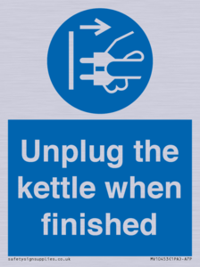 Unplug the kettle when finished
